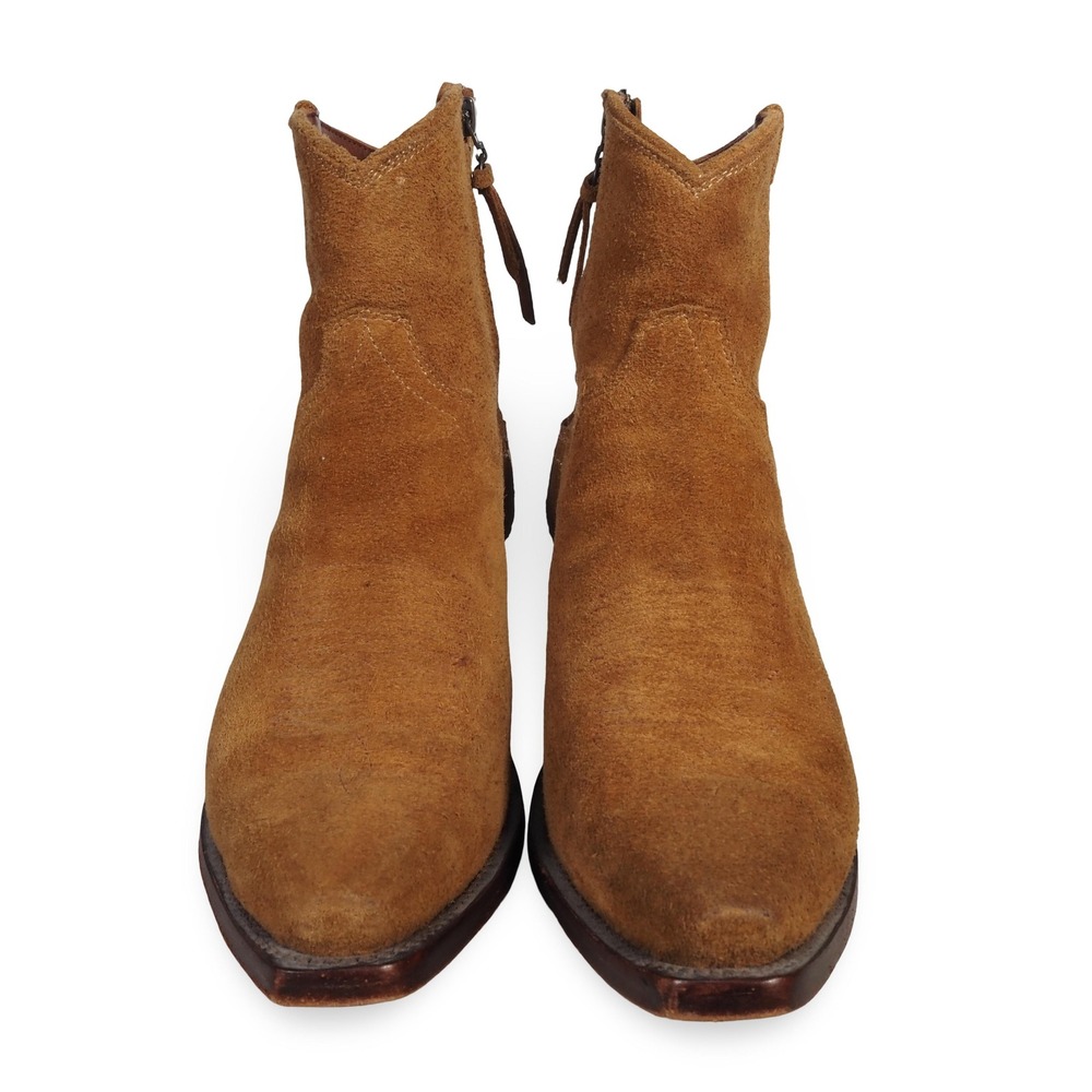 Tecovas The Daisy Sienna Suede Womens 8.5B Side Zip Ankle Western Boots Brown - Picture 3 of 11